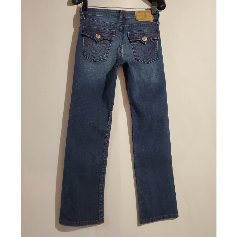 True Religion Kids SE Straight Flap Pocket Dark Wash Jeans Size 8 Youth Unisex